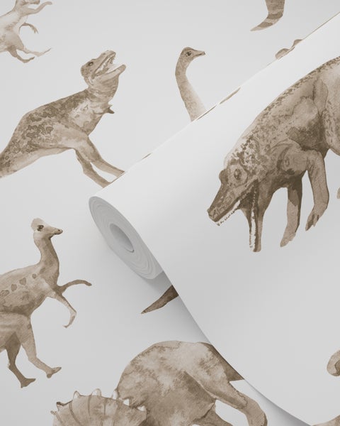 ESTAhome Tapete Dinosaurier Beigebraun - 50 x 900 cm - 131202