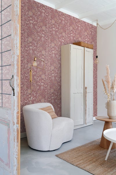 ESTAhome Tapete Blumenmuster mauve-violett - 50 x 900 cm - 131331