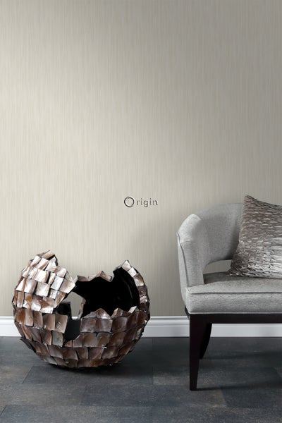 Origin Wallcoverings Tapete feine Streifen Hellgrau - 53 cm x 10.05 m - 345406
