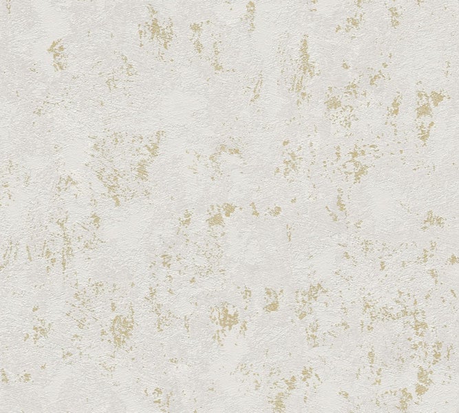 A.S. Création Tapete mit feiner Struktur Grau, Gold und Metallfarbe - 53 cm x 10.05 m - AS-393871