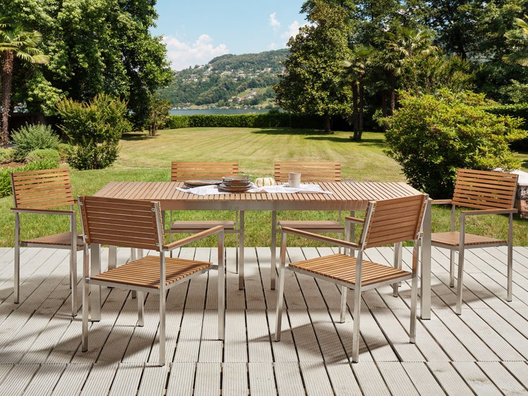 Gartenmöbel Set 6-Sitzer VIAREGGIO FSC® zertifiziertes Teakholz Braun