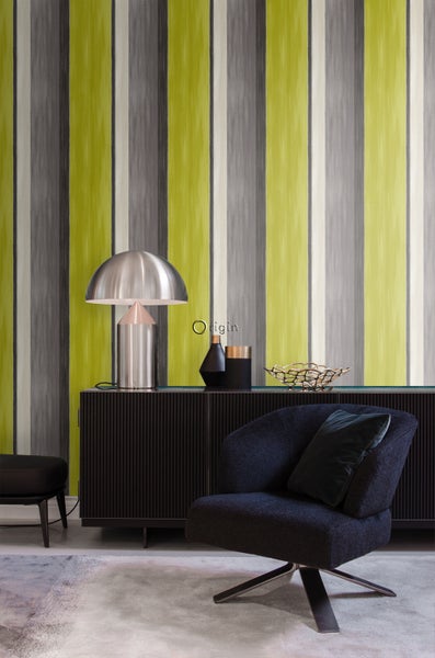 Origin Wallcoverings Tapete Streifen Ockergelb und Braun - 53 cm x 10.05 m - 346931