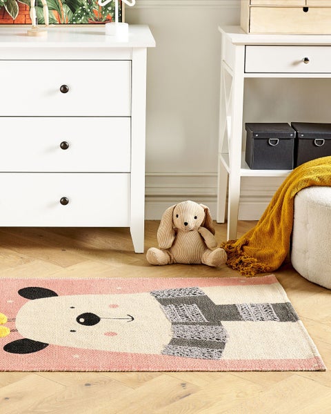 Kinderteppich TAPAK Rosa 80 x 150 cm Baumwolle