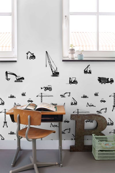 ESTAhome Wandtattoo Fahrzeuge Schwarz - 47,5 cm x 66 cm - 156107