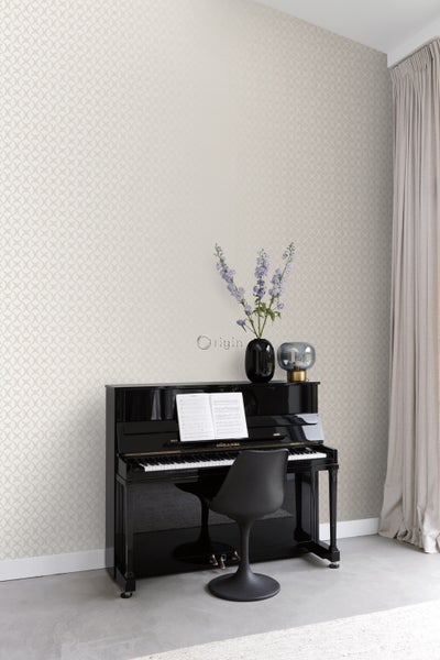 Origin Wallcoverings Tapete grafisches Muster Silber - 53 cm x 10.05 m - 345739