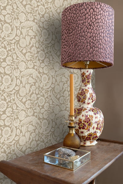 ESTAhome Tapete Blumenmuster Beigebraun - 50 x 900 cm - 139783