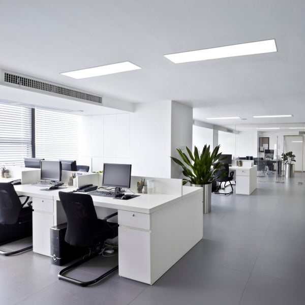 LED Panel-Deckenleuchte CARENTE Länge 119,5 cm, rahmenlos, viele Funktionen, aus Metall und Kunststoff, weiß, integrierte LEDs