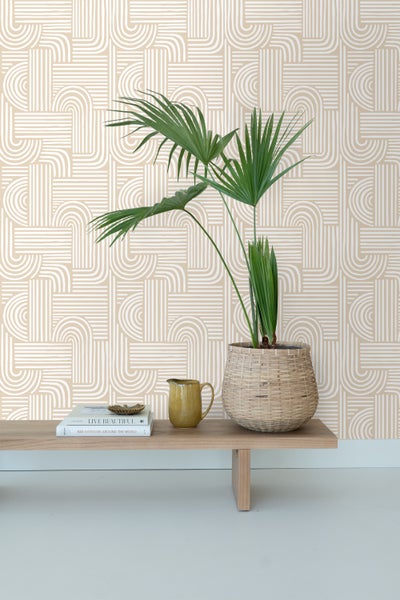 ESTAhome Tapete 3D-Muster Sandbeige - 53 cm x 10.05 m - 139935