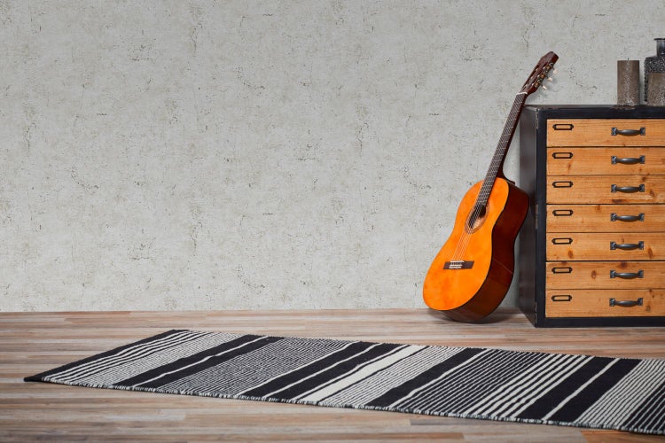 Bunter Flickenteppich mit Detailansicht