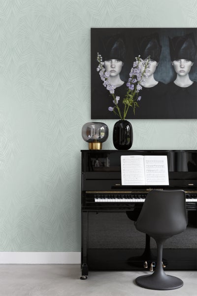 Origin Wallcoverings Tapete Palmenblätter Seladongrün - 53 cm x 10.05 m - 347742