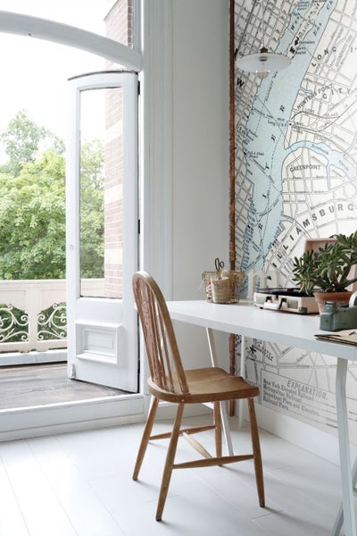 ESTAhome Fototapete alter Stadtplan von New York Grau und Blau - 186 x 279 cm - 157702