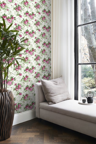 Origin Wallcoverings Tapete Rosen Rosa - 53 cm x 10.05 m - 326138