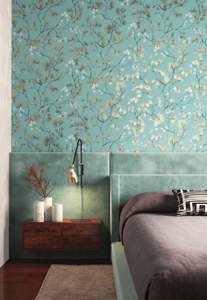 Masureel Tapete Blumen Blau - 53 cm x 10.05 m - 630643