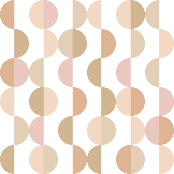 ESTAhome Tapete grafisches Motiv Terrakotta, Rosa und Beige - 50 x 900 cm - 139621