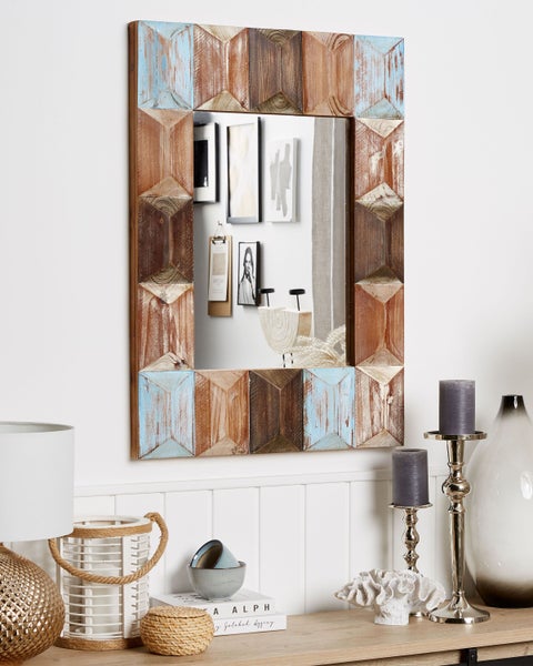 Wandspiegel HIZOTE 63 cm 90 cm Holz Braun