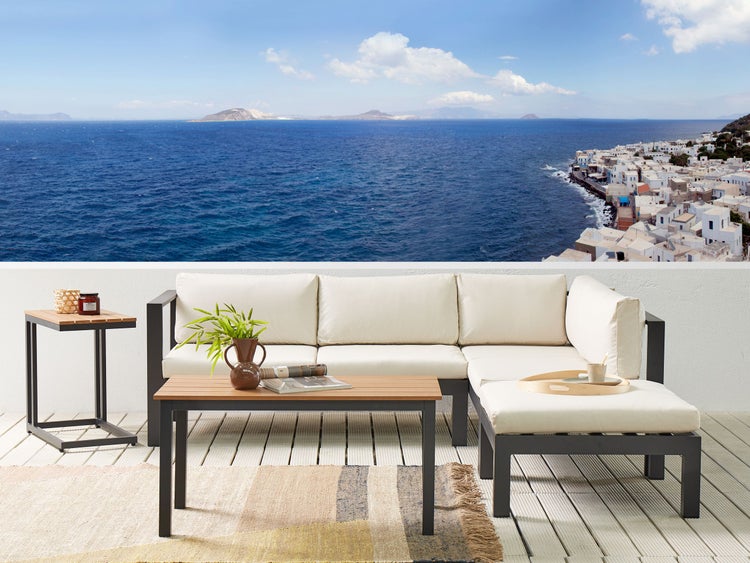 Gartensitzgruppe mit Ecksofa, Tisch und Beistelltisch