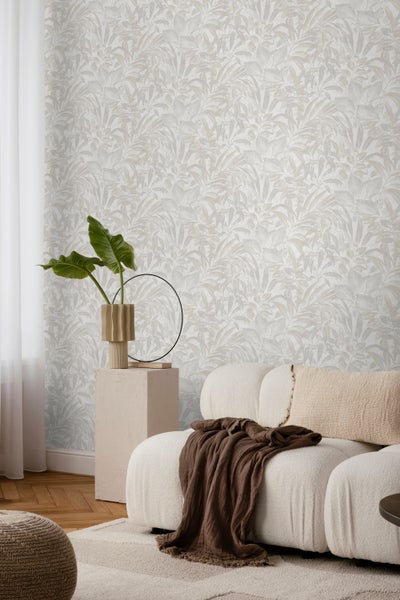 Sanders und Sanders Tapete Blätter Grau - 53 cm x 10 m - 640228