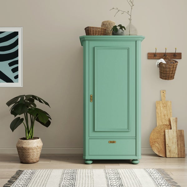 MissPompadour seidenmatte Holzfarbe - Grün mit Jade - 1 L, Möbelfarbe ohne Schleifen - Farbe für Holz, Metall, Kunststoff - Holzlack, Möbellack schnelltrocknend mit hoher Deckkraft