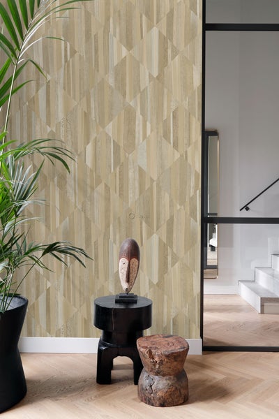 Origin Wallcoverings Fototapete 3D Holzoptik Beige - 1,5 x 2,79 m - 357296