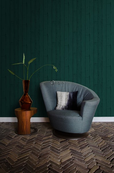 Origin Wallcoverings Tapete Holz-optik Smaragdgrün - 53 cm x 10.05 m - 347536