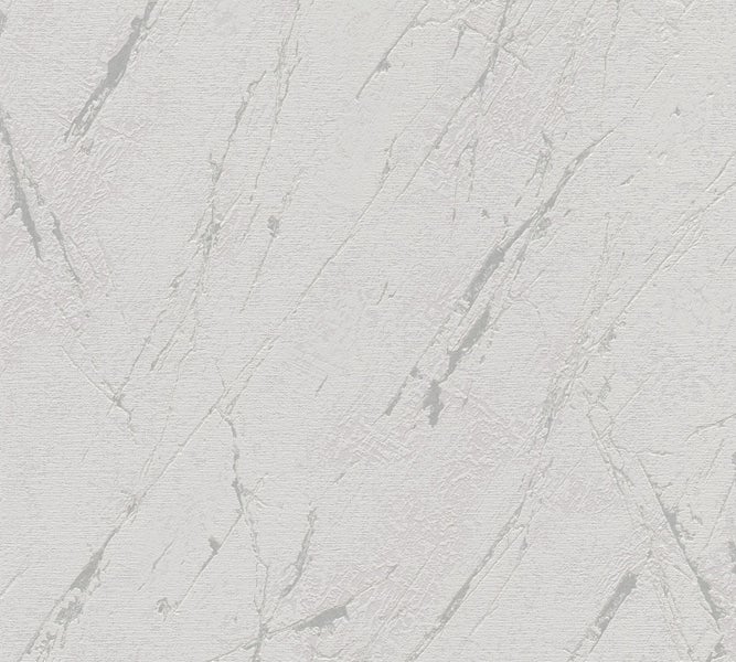 A.S. Création Tapete Marmor-Optik Grau, Silber und Metallfarbe - 53 cm x 10.05 m - AS-393361