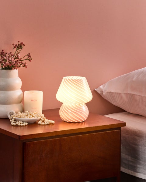 Tischleuchte LOBO Glas Rosa