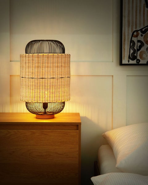 Tischleuchte TANGANYIKA Rattan Naturfarben