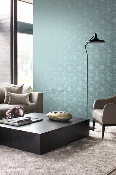 Origin Wallcoverings Tapete grafische Form Eisblau - 53 cm x 10.05 m - 345938