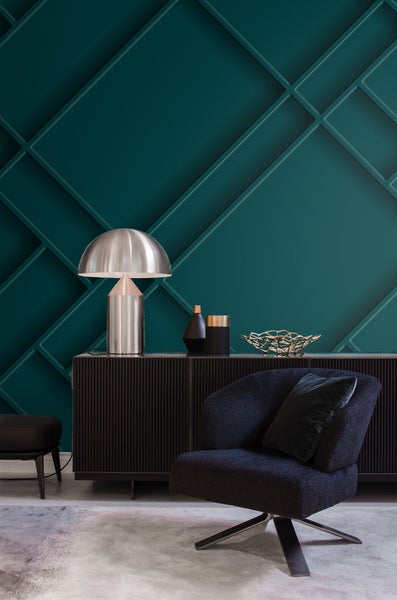 Origin Wallcoverings Fototapete Holzwandverkleidung Petrolblau - 2 x 2.79 m - 357333