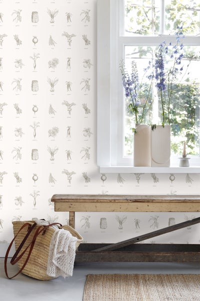 ESTAhome Tapete Gemüse Beige - 53 cm x 10.05 m - 127613