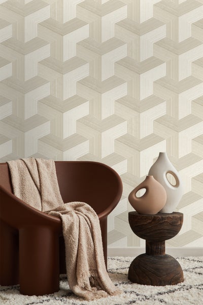 Origin Wallcoverings Tapete 3D-Muster Hellbeige - 0.53 x 10.05 m - 347948