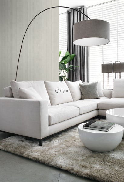 Origin Wallcoverings Tapete Gewebeoptik Hellgrau - 53 cm x 10.05 m - 347630