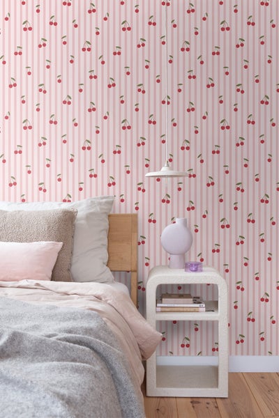ESTAhome Tapete Kirschen Rosa - 50 x 900 cm - 131653