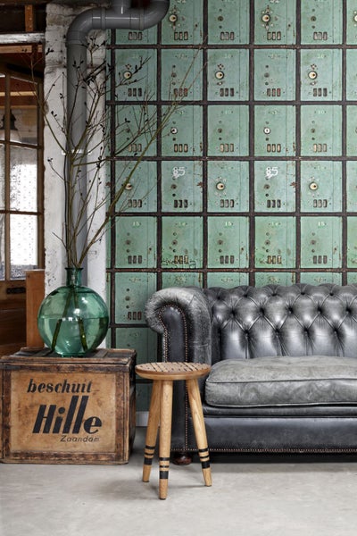 ESTAhome XXL-Vliestapete Briefkästen Meeresgrün - 46,5 cm x 8,37 m - 158204