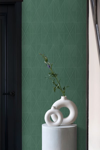 Origin Wallcoverings Tapete Origami-Muster Dunkelgrün - 53 cm x 10.05 m - 347859