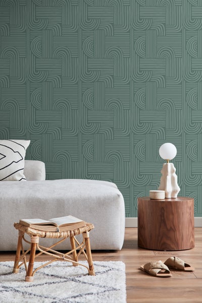 Origin Wallcoverings Tapete 3D-Muster Petrolgrün - 50 x 900 cm - 347874