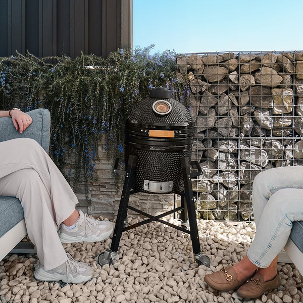PATTON Keramikgrill Kamado Premium Compact mit Gestell - Schwarz