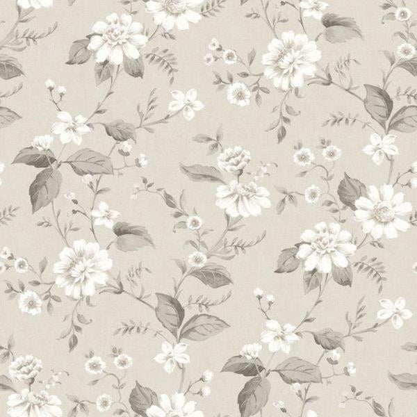 Borastapeter Tapete Blumen Beige - 53 cm x 10.05 m - 660232