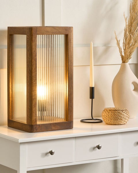 Tischleuchte KOLIDAM Mango Holz Braun