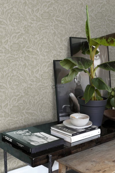Origin Wallcoverings Tapete Blumen Hellbraun - 53 cm x 10.05 m - 347022