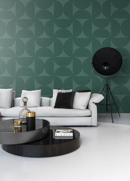 Origin Wallcoverings XXL-Vliestapete Halbkreise Dunkelgrün - 50 x 900 cm - 357225