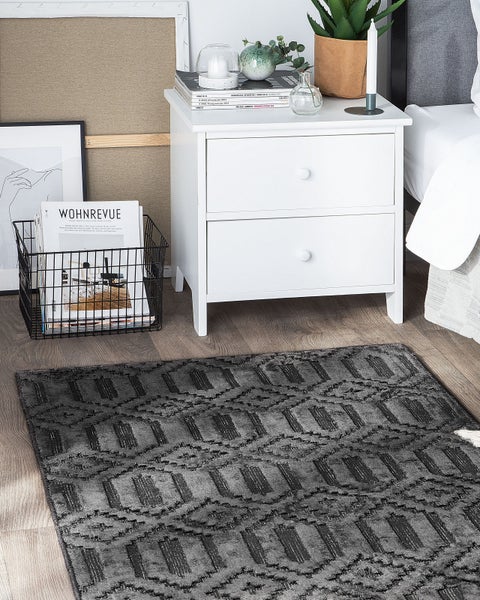 Teppich ADATEPE Dunkelgrau 80 x 150 cm Viskose