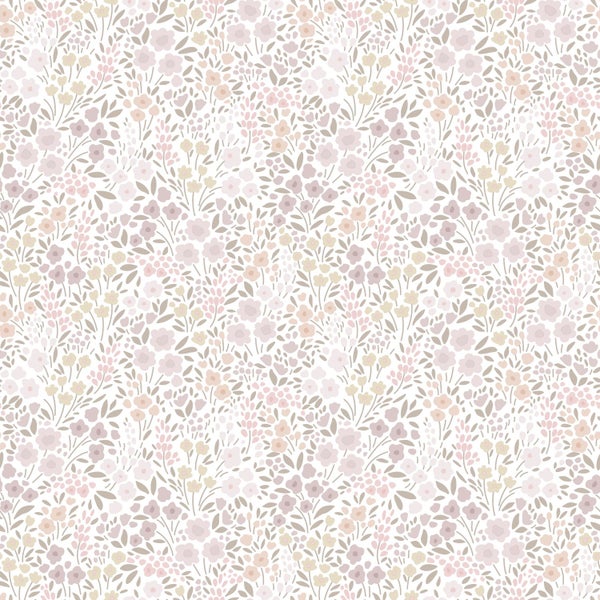 ESTAhome Tapete Blumen Violettrosa - 53 cm x 10.05 m - 139531