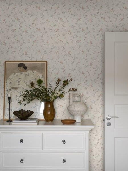 Borastapeter Tapete Blumen Beige - 53 cm x 11.2 m - 660148