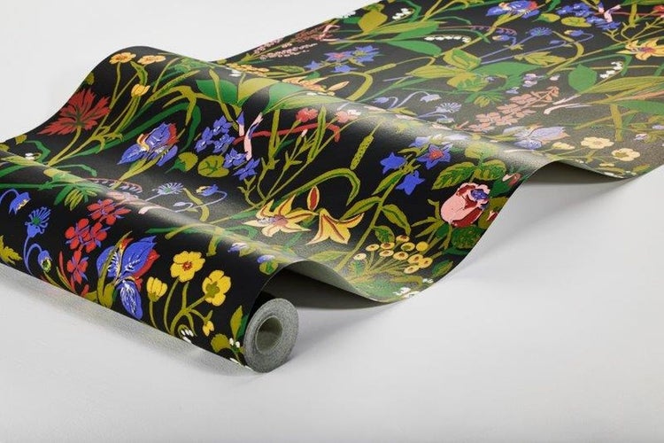 Borastapeter Tapete Feldblumen Schwarz und Mehrfarbig - 53 cm x 10.05 m - 660735