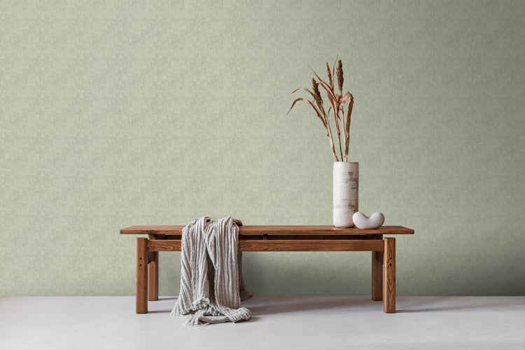 Sanders und Sanders Tapete Leinen-Optik Mintgrün - 280 x 275 cm - 640269