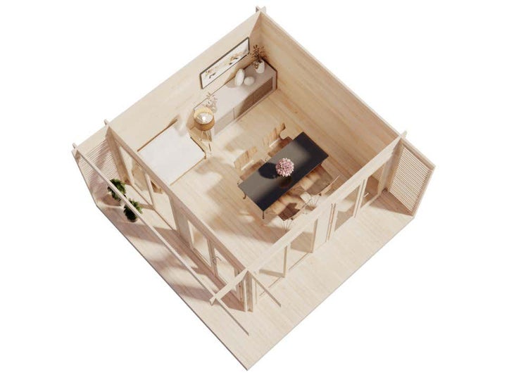 Blick auf Ziergräser im Gartenbeet