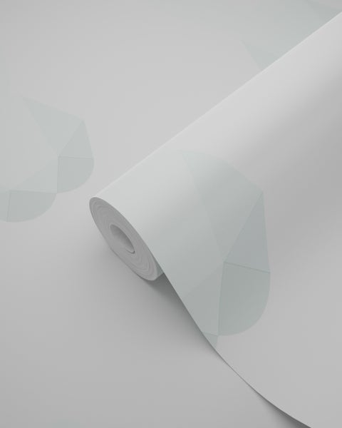 Origin Wallcoverings Tapete Origami Kaninchen Weiß und Pastell Mintgrün - 53 cm x 10.05 m - 347489
