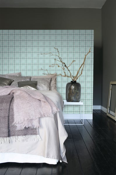 Origin Wallcoverings Tapete Karomuster Seladongrün - 53 cm x 10,05 m - 347469