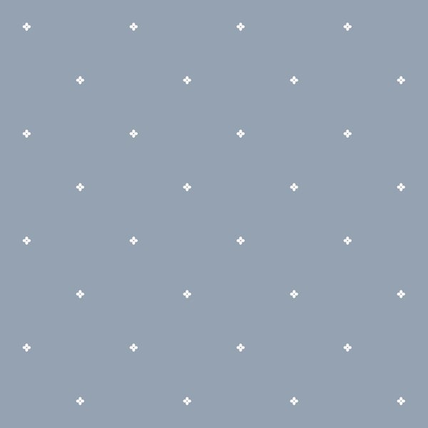 Sanders und Sanders Tapete Blumen Graublau und Weiß - 53 cm x 10 m - 640414
